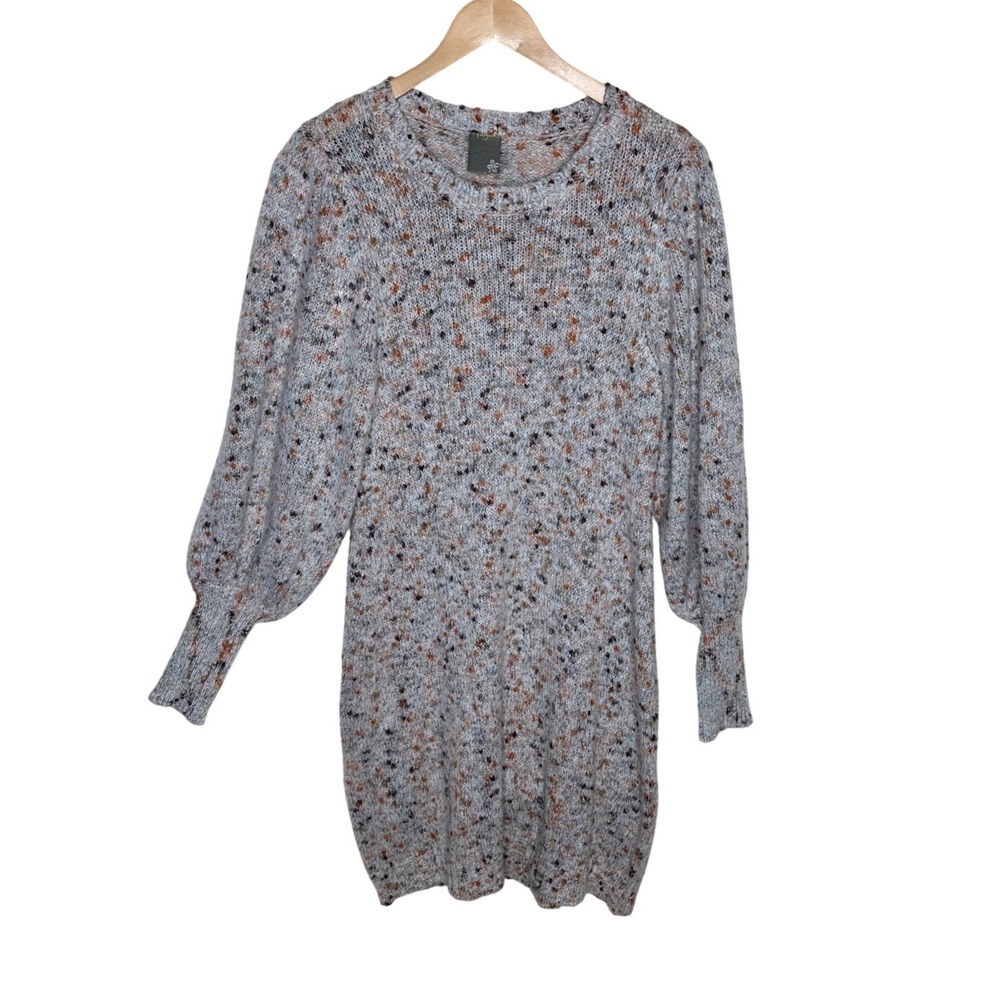 Taylor Speckled Long Sleeve Sweater Dress size XL Cream/Orange